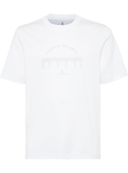 Brunello Cucinelli White T-shirt With Print