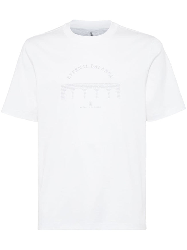 Brunello Cucinelli White T-shirt With Print