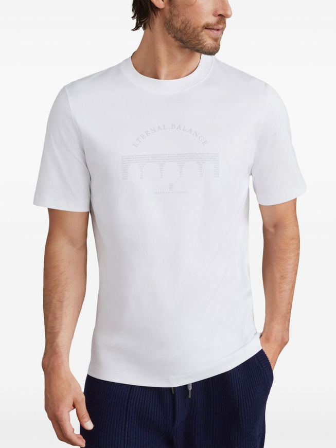 Brunello Cucinelli White T-shirt With Print