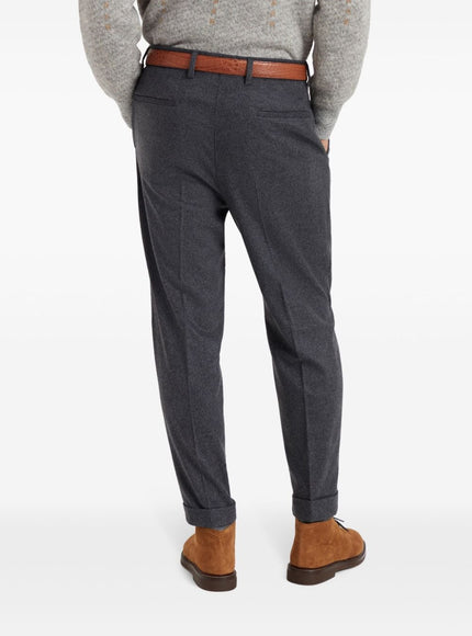 Brunello Cucinelli Wool Blend Combed Flannel Trousers