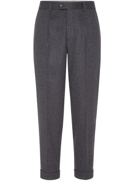 Brunello Cucinelli Wool Blend Combed Flannel Trousers