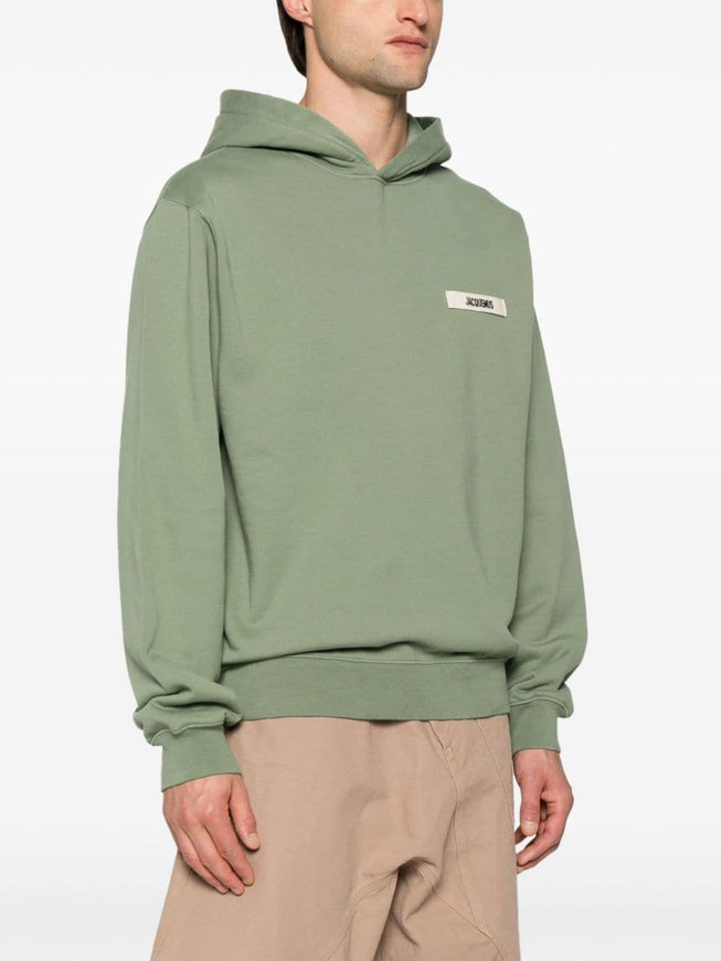 Jacquemus Men's Cotton Grosgrain-Logo Hoodie