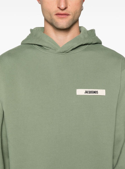 Jacquemus Men's Cotton Grosgrain-Logo Hoodie