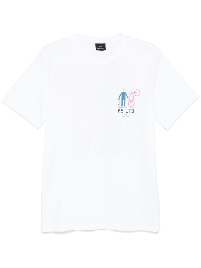 Paul Smith Short Sleeves T-shirt In White Cotton