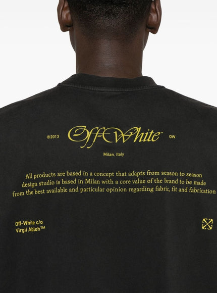 Off White Men's Black Cotton T-Shirt With Print