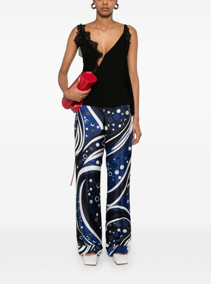 Pucci Fontane-Print Silk-Twill Trousers