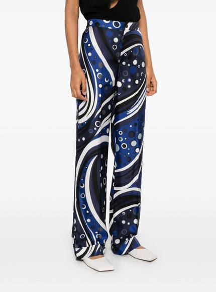 Pucci Fontane-Print Silk-Twill Trousers