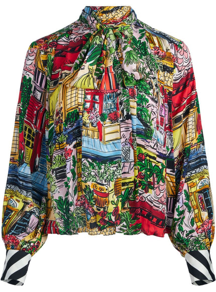 Alice + Olivia Gertrude Blouse In MultiColour