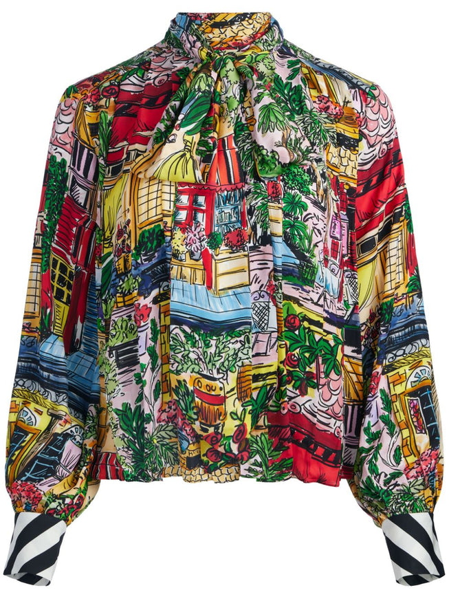 Alice + Olivia Gertrude Blouse In MultiColour