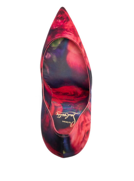 Christian Louboutin Kate 100 Multicolor Satin Rose Pump