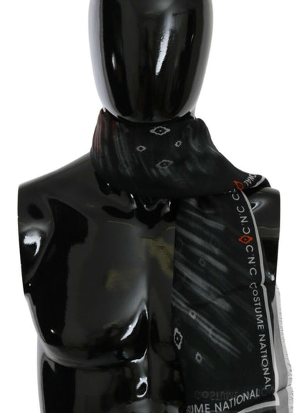 a black mannequin with a scarf around it's neck