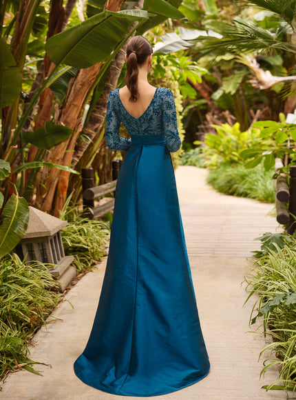 Rosa Clará Aire Barcelona Rhinestone Taffeta Evening Gown