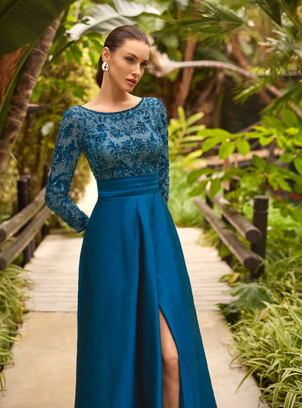 Rosa Clará Aire Barcelona Rhinestone Taffeta Evening Gown