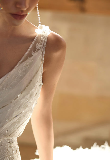 Rosa Clará Gatsby Baya Beaded Straight Wedding Gown