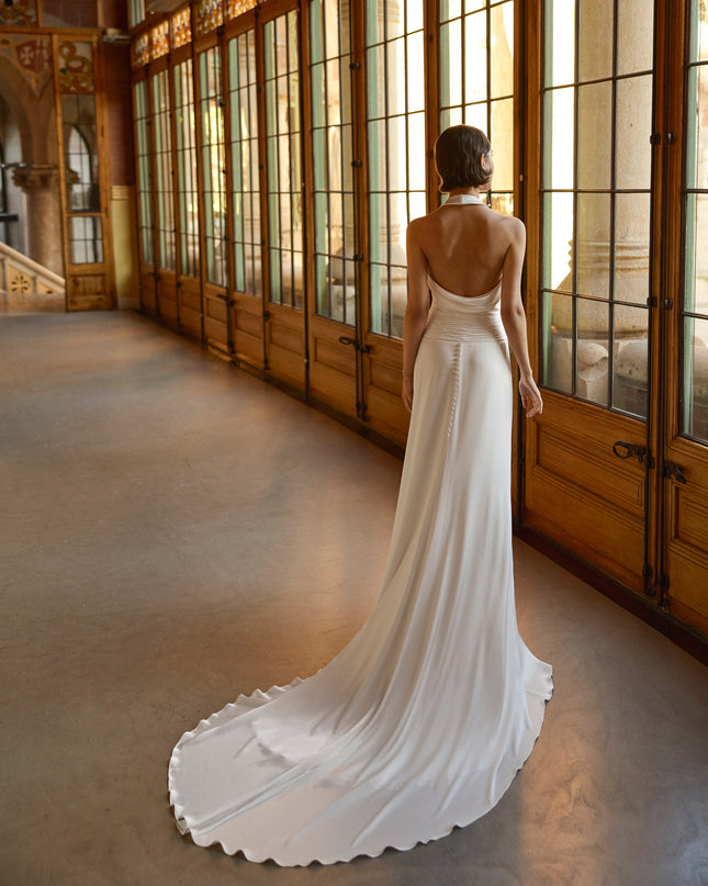 Rosa Clará Gatsby Bina Straight Satin Wedding Dress