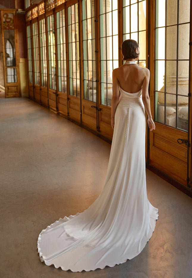 Rosa Clará Gatsby Bina Straight Satin Wedding Dress