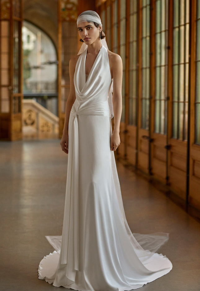 Rosa Clará Gatsby Bina Straight Satin Wedding Dress