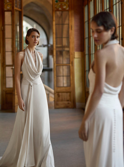 Rosa Clará Gatsby Bina Straight Satin Wedding Dress