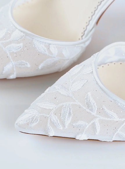 Bella Belle Joselyn Ivory Lace Ankle Strap Heels