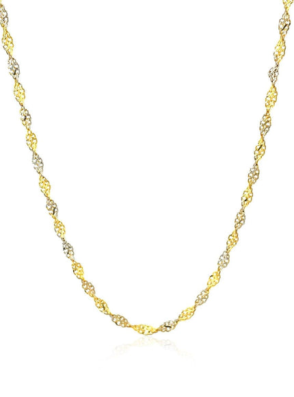 2.0mm 14k Two-Tone Gold Singapore Chain - Ellie Belle