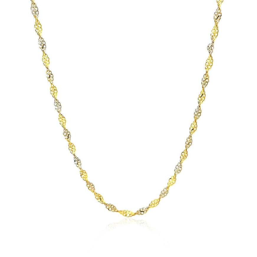 2.0mm 14k Two-Tone Gold Singapore Chain - Ellie Belle