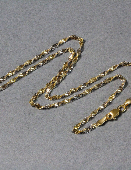 2.0mm 14k Two-Tone Gold Singapore Chain - Ellie Belle