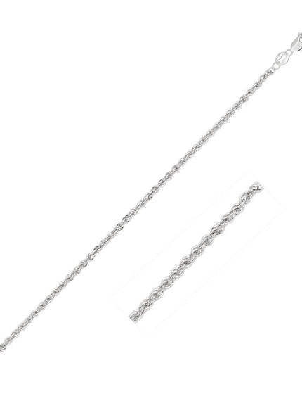 2.0mm 14k White Gold Light Rope Chain - Ellie Belle