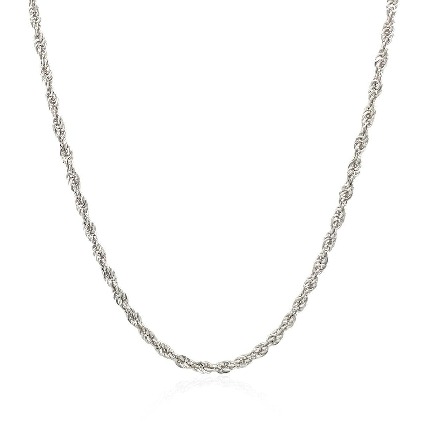 2.0mm 14k White Gold Light Rope Chain - Ellie Belle