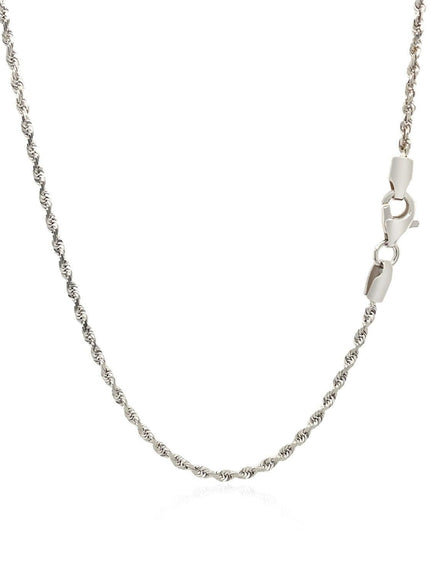 2.0mm 14k White Gold Solid Diamond Cut Rope Chain - Ellie Belle