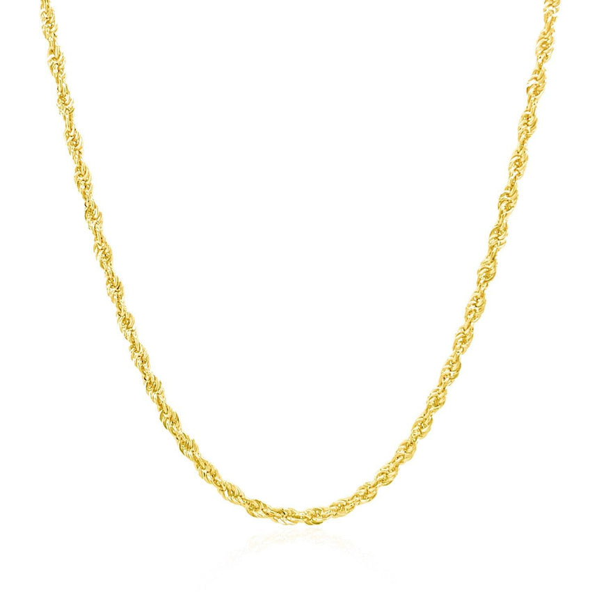 2.0mm 14k Yellow Gold Light Rope Chain - Ellie Belle