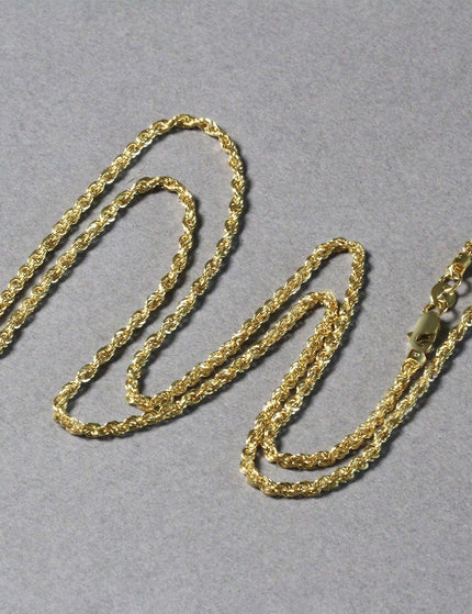 2.0mm 14k Yellow Gold Light Rope Chain - Ellie Belle