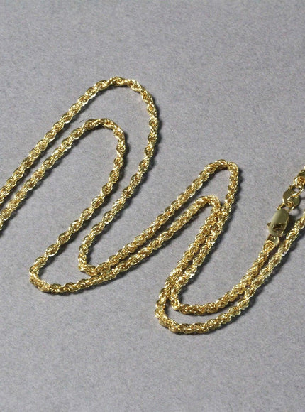 2.0mm 14k Yellow Gold Light Rope Chain - Ellie Belle