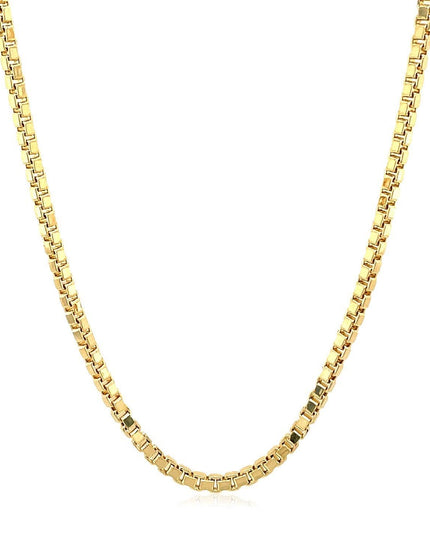 2.0mm 14k Yellow Gold Semi Solid Box Chain - Ellie Belle