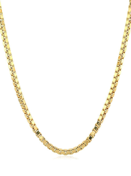 2.0mm 14k Yellow Gold Semi Solid Box Chain - Ellie Belle