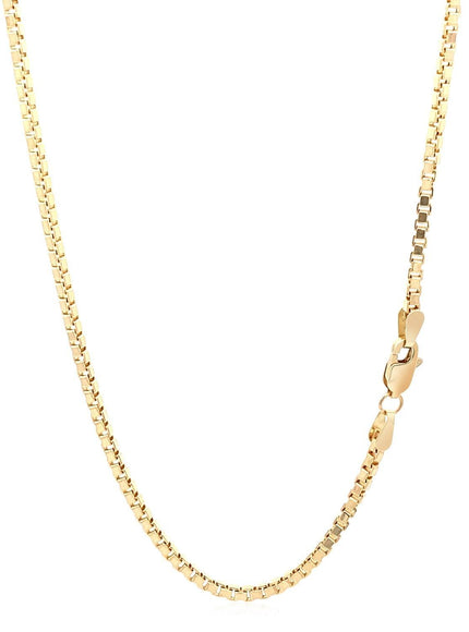 2.0mm 14k Yellow Gold Semi Solid Box Chain - Ellie Belle