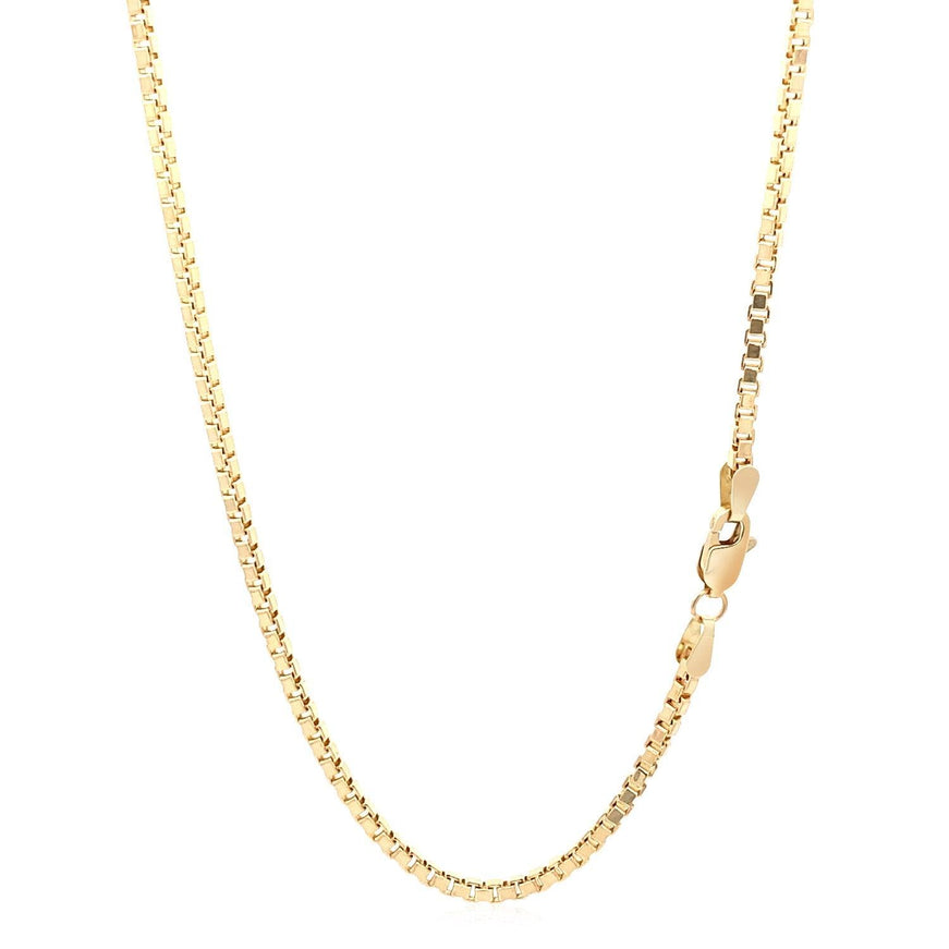 2.0mm 14k Yellow Gold Semi Solid Box Chain - Ellie Belle