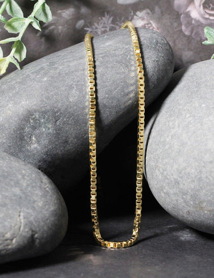 2.0mm 14k Yellow Gold Semi Solid Box Chain - Ellie Belle