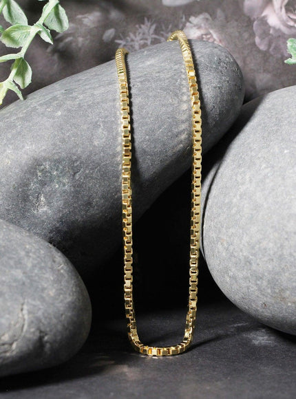 2.0mm 14k Yellow Gold Semi Solid Box Chain - Ellie Belle