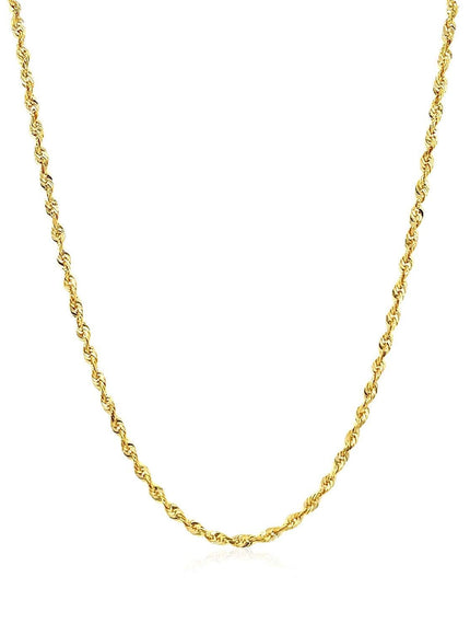 2.0mm 14k Yellow Gold Solid Diamond Cut Rope Chain - Ellie Belle