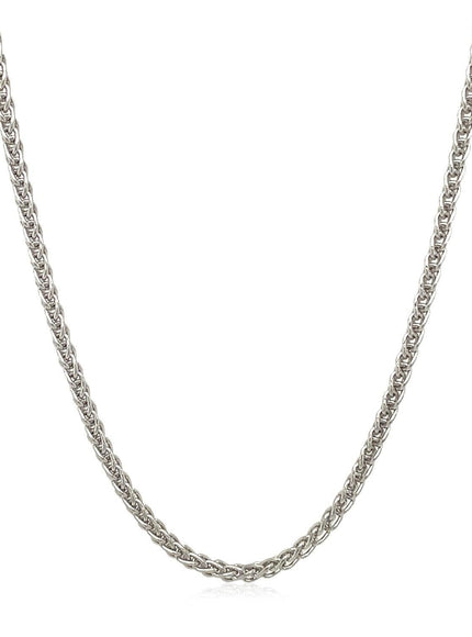 2.1mm 14k White Gold Round Wheat Chain - Ellie Belle