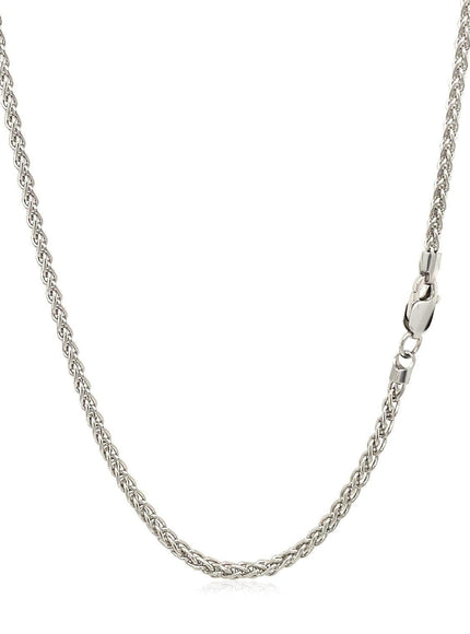 2.1mm 14k White Gold Round Wheat Chain - Ellie Belle