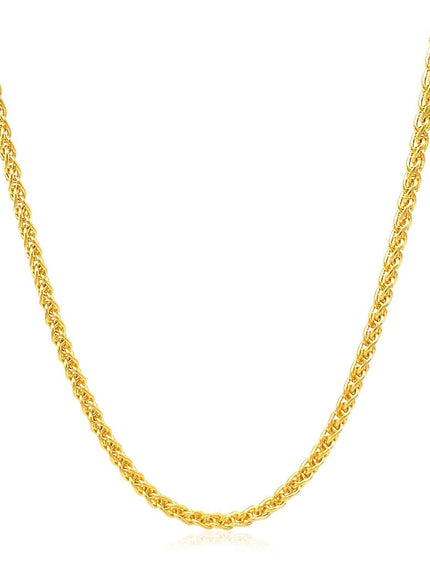 2.1mm 14k Yellow Gold Round Wheat Chain - Ellie Belle