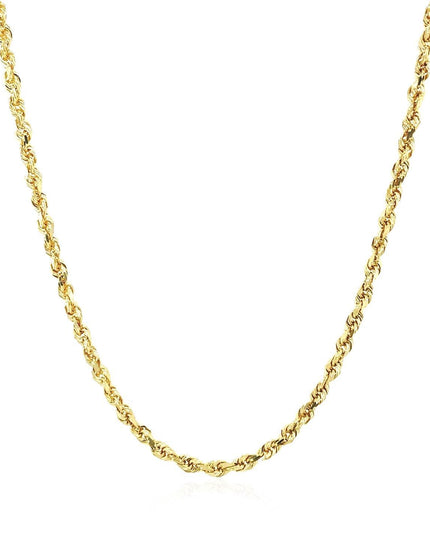 2.25mm 10k Yellow Gold Solid Diamond Cut Rope Chain - Ellie Belle