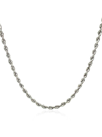 2.25mm 14k White Gold Solid Diamond Cut Rope Chain - Ellie Belle