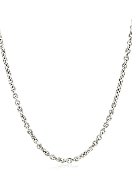 2.2mm 14k White Gold Forsantina Lite Cable Link Chain - Ellie Belle