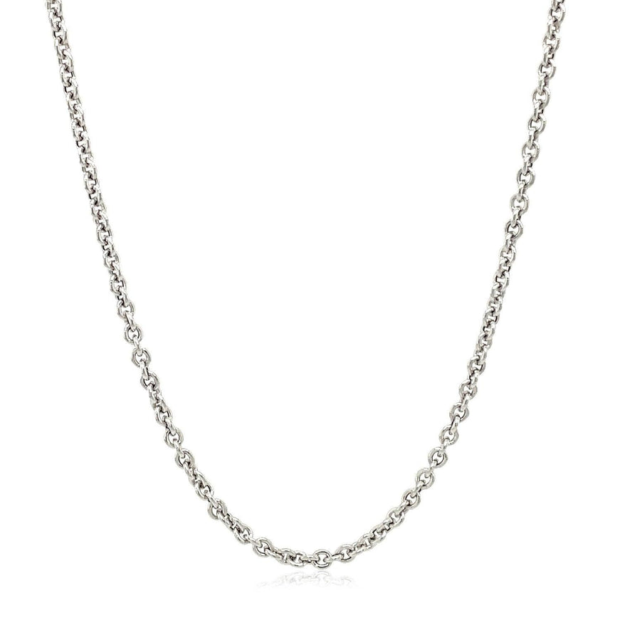 2.2mm 14k White Gold Forsantina Lite Cable Link Chain - Ellie Belle