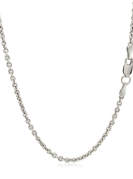 2.2mm 14k White Gold Forsantina Lite Cable Link Chain - Ellie Belle