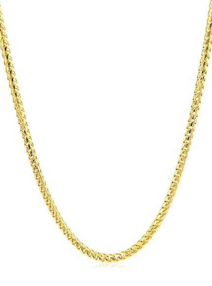 2.2mm 14k Yellow Solid Gold Diamond Cut Round Franco Chain - Ellie Belle