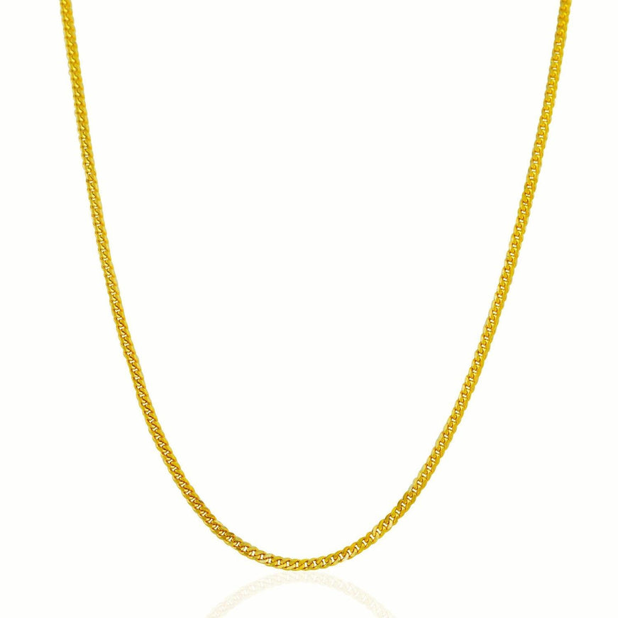 2.2mm 18k Yellow Gold Gourmette Chain - Ellie Belle