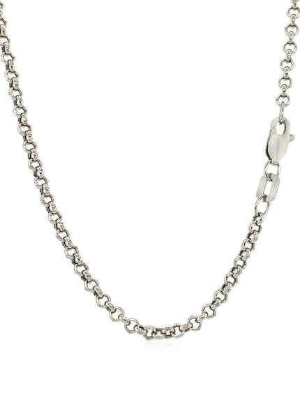 2.3mm 10k White Gold Rolo Chain - Ellie Belle